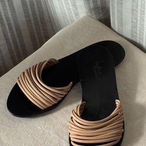 Loeffler Randall Black and Tan Sandals